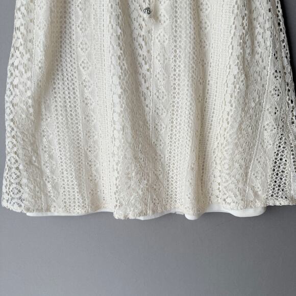 Maurices dress dainty coquette cream ivory lace feminine mini size M - Picture 4 of 9